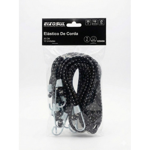 Elastico De Lona Preto Com Listra Branca Reforcado (pacote 10 Unidades)