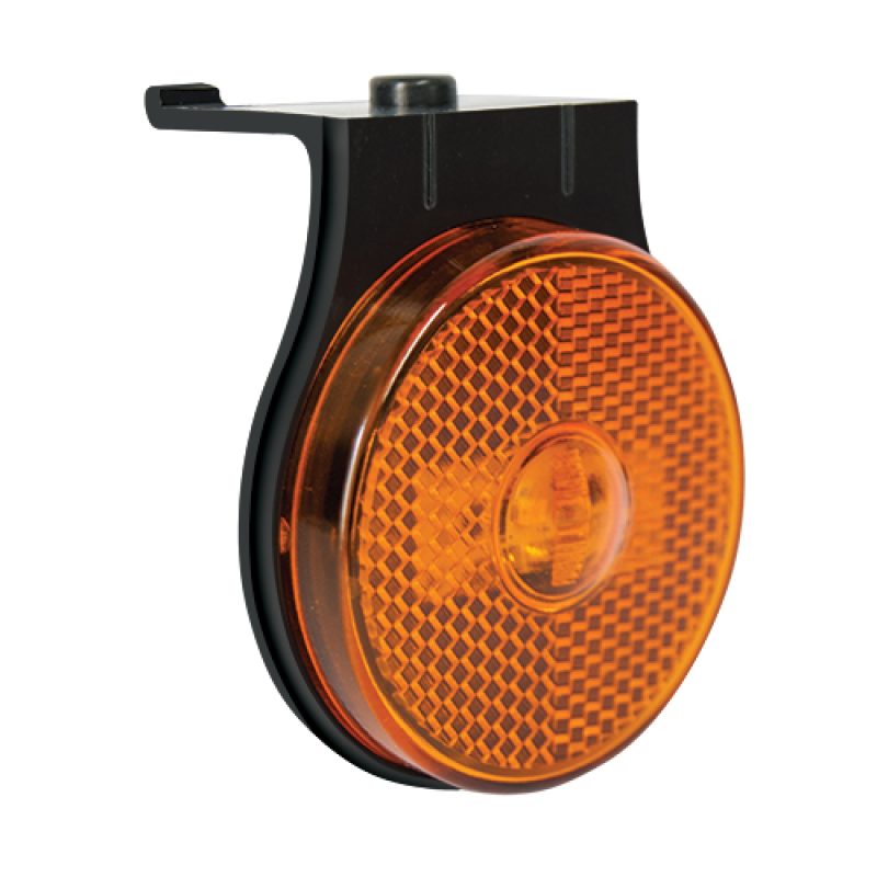 Lanterna Lateral Led Laranja 65mm Randon 24v C/suporte P/con