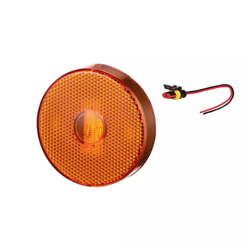 Lanterna Lateral Led Laranja 88mm Randon 12/24v S/suporte P/con