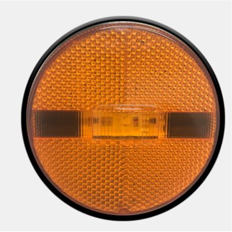 Lanterna Lateral Redonda 88mm Laranja  Bivolt M Light