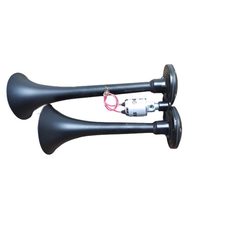 Buzina Ar 2 Cornetas Preta 12v/24v - Gb1090***