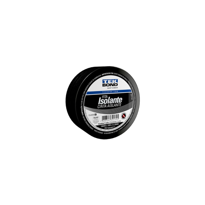 Fita Isolante Anti Chama 19mmx10mm Tek Bond