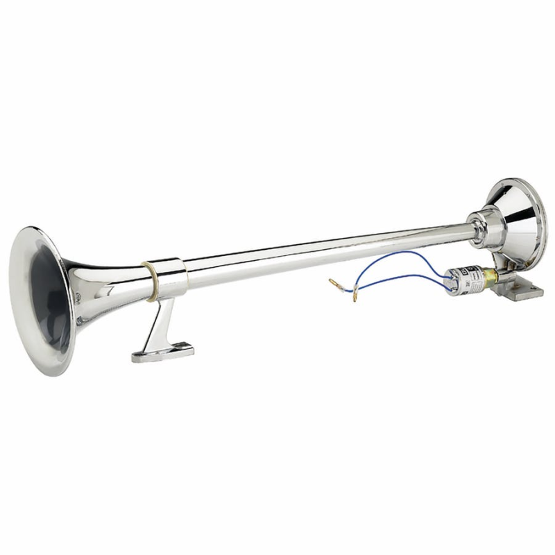 Buzina 1 Corneta Cromada Pneumatica Bocal Redondo 12v Gb1015 Gauss
