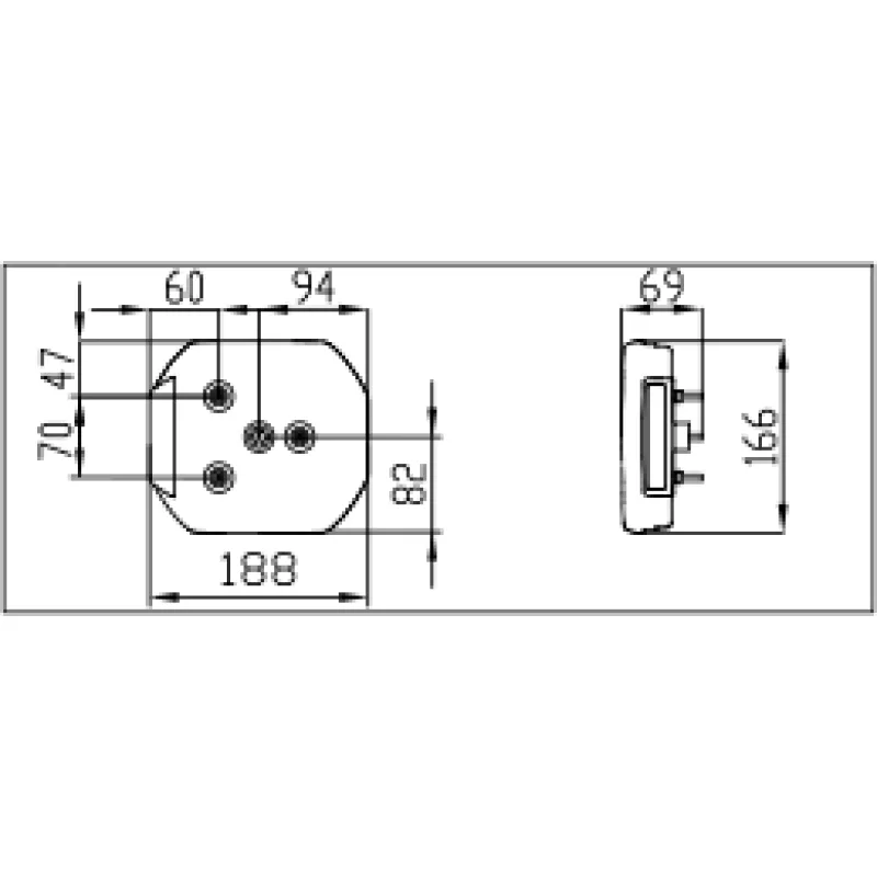 Lanterna Traseira Led Cargo/vw Braslux Mf Ii C/luz Placa 12/24v