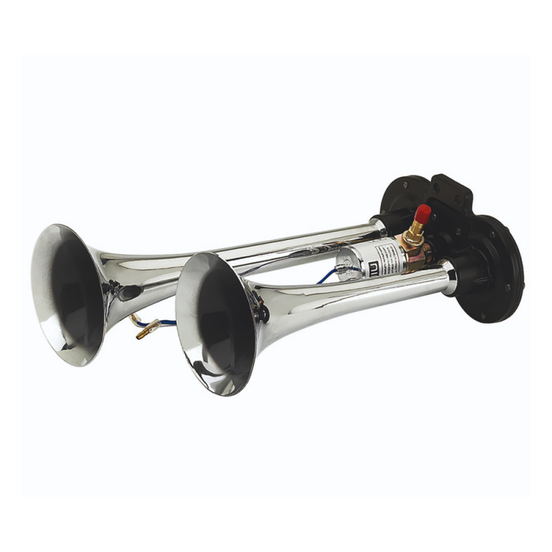 Buzina 2 Cornetas Cromada 12v/24v Eletropneumatica Gb1091 Gauss