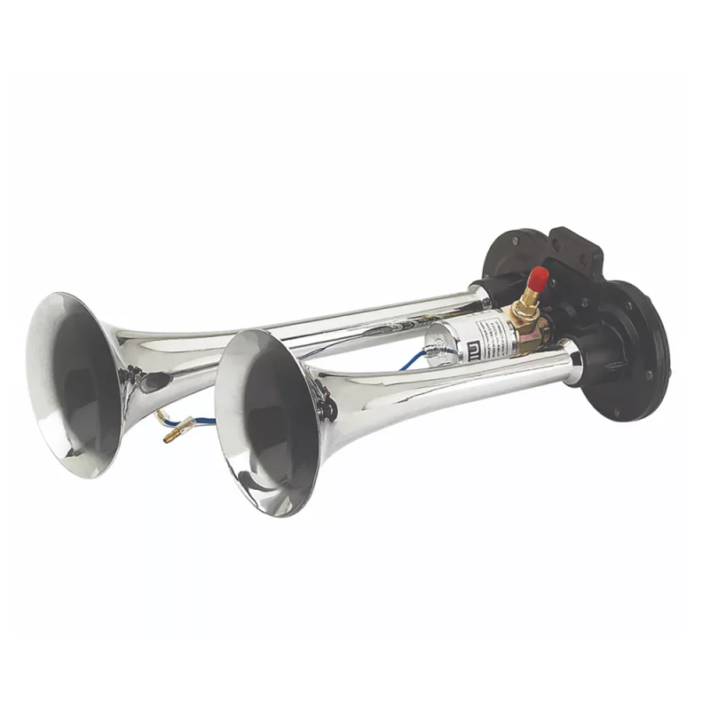 Buzina 2 Cornetas Cromada 12v Eletropneumatica Gb1005