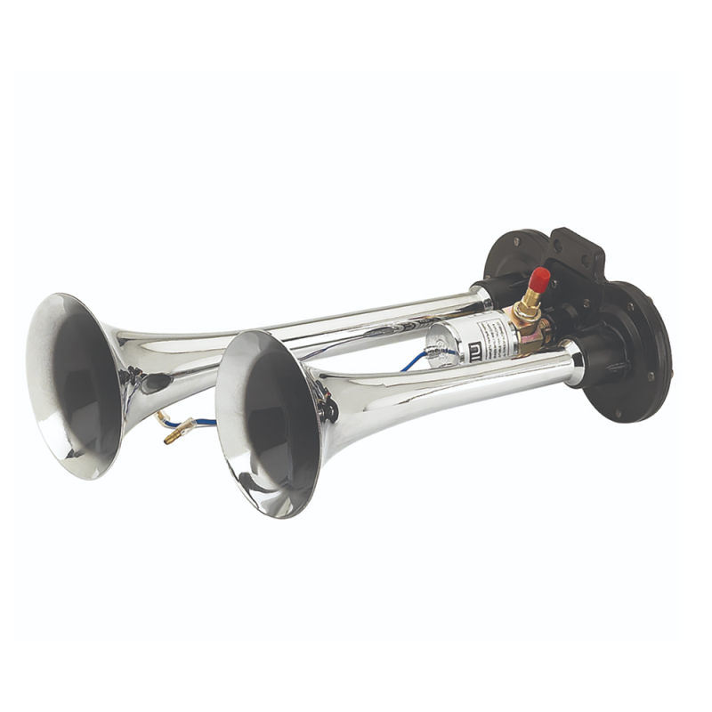 Buzina 2 Cornetas Cromada 12v Eletropneumatica Gb1005