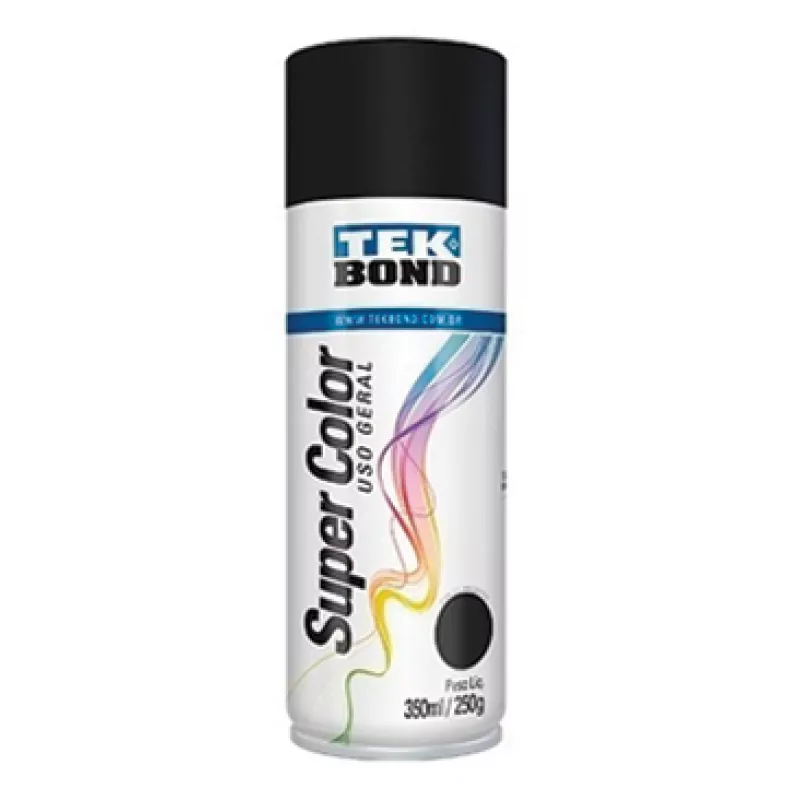 Tinta Spray Preto Fosco Uso Geral 350 Ml/250g Tek Bond