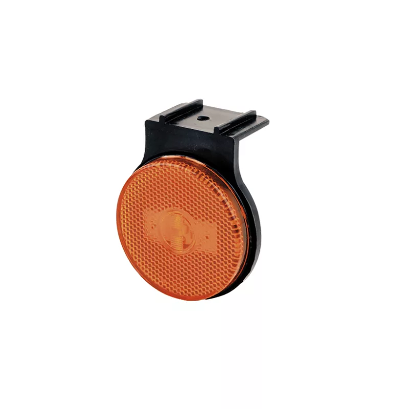 Lanterna Lateral Led Laranja Randon 65mm C/ Suporte Fixo C/ Conector
