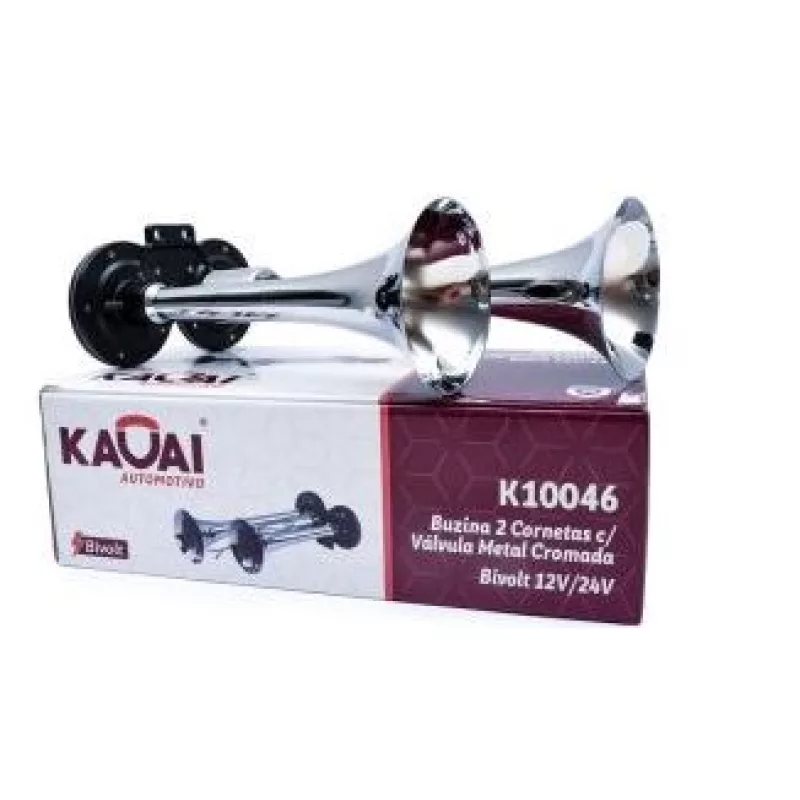 Buzina Cromada  2 Cornetas Bivolt K10046***