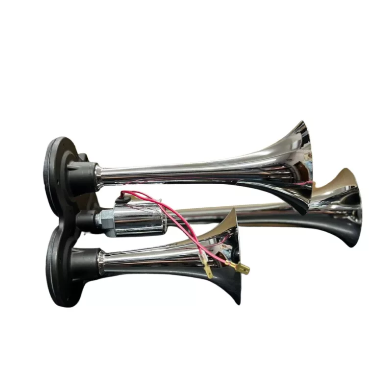 Buzina Cromada 3 Cornetas Bivolt K10071***