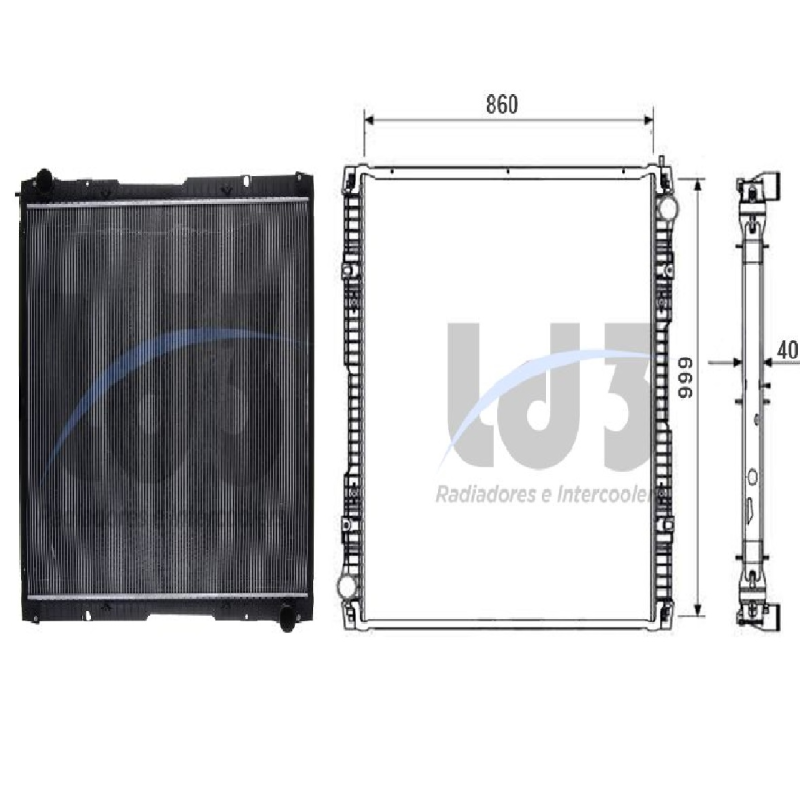 Radiador Agua Scania C/lateral Ld3