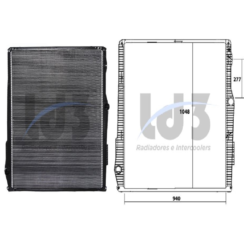 Radiador Agua Scania C/lateral Ld3