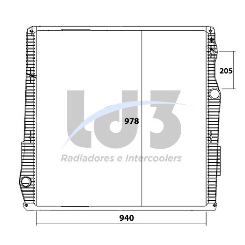 Radiador Agua Scania C/lateral Ld3