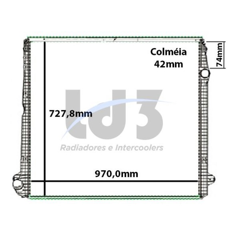 Radiador Agua Scania C/lateral